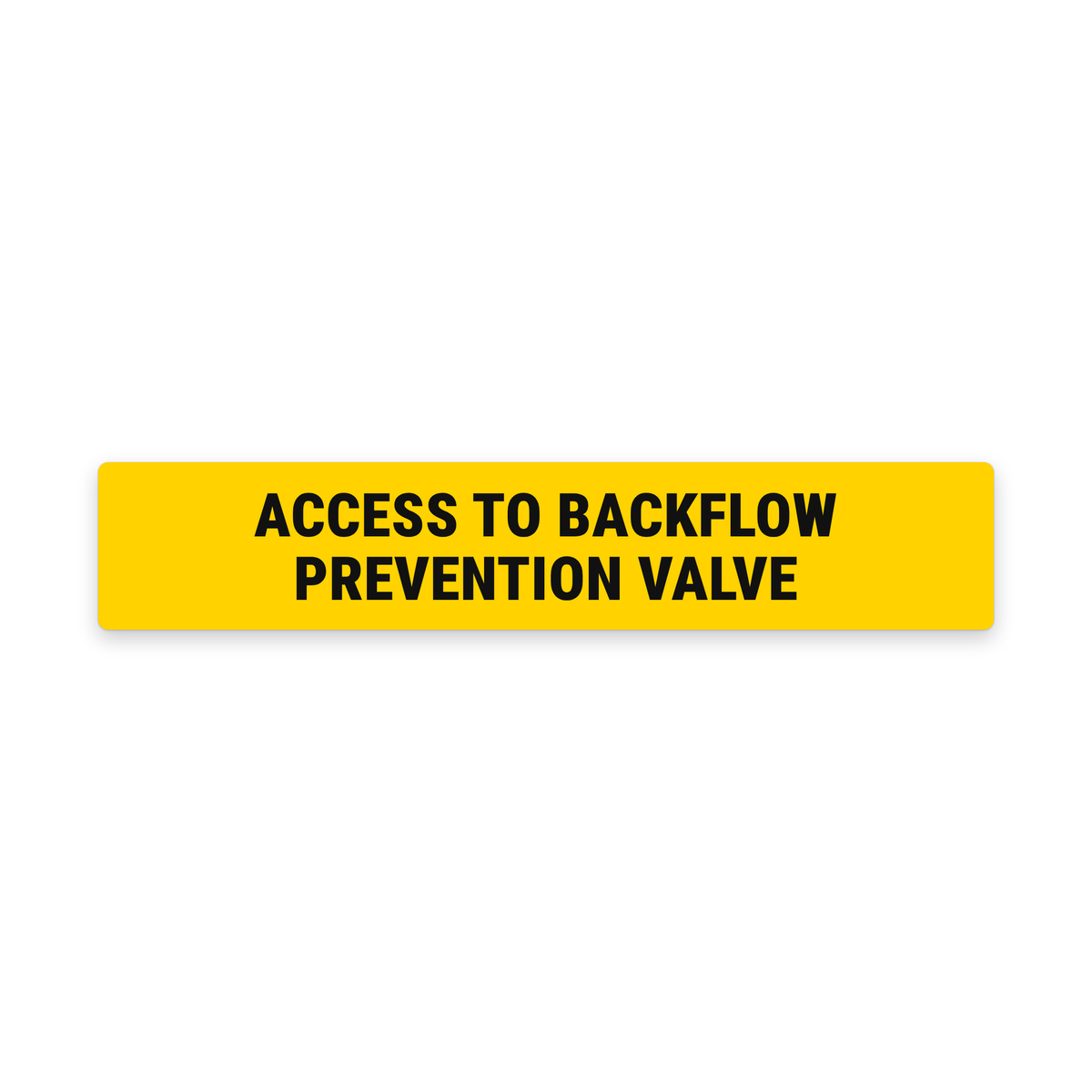 Access to Backflow Prevention Valve Sign – Yellow & Black – Australian made, matt laminated safety sign by SignShine