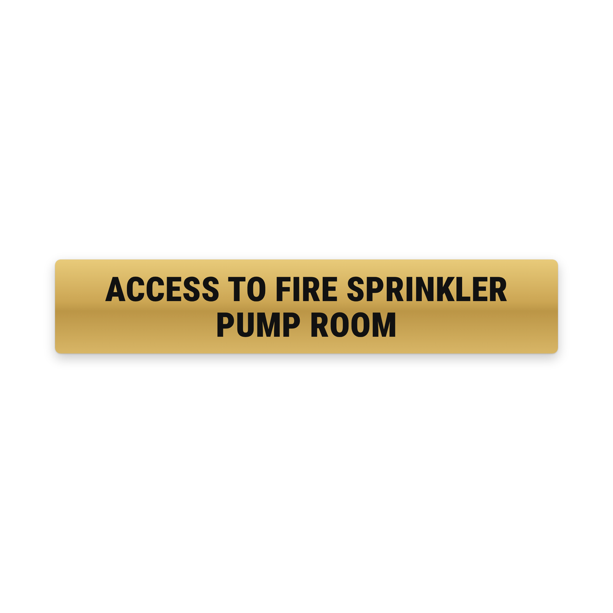 Access to Fire Sprinkler Pump Room Sign – Gold & Black – Australian made, matt laminated safety sign by SignShine