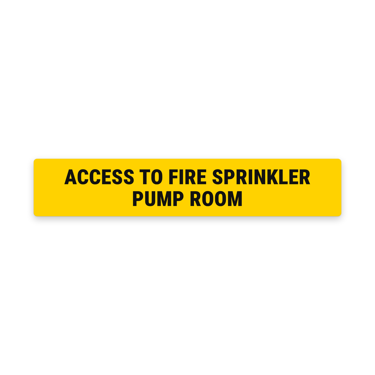 Access to Fire Sprinkler Pump Room Sign – Yellow & Black – Australian made, matt laminated safety sign by SignShine