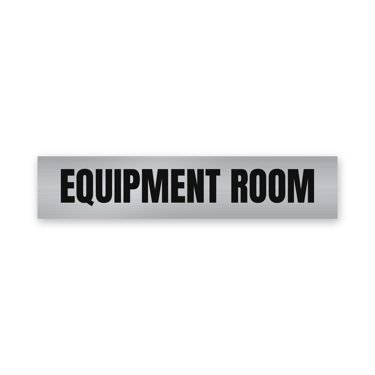 Equipment Room Sign, brushed silver and black, Australian made
