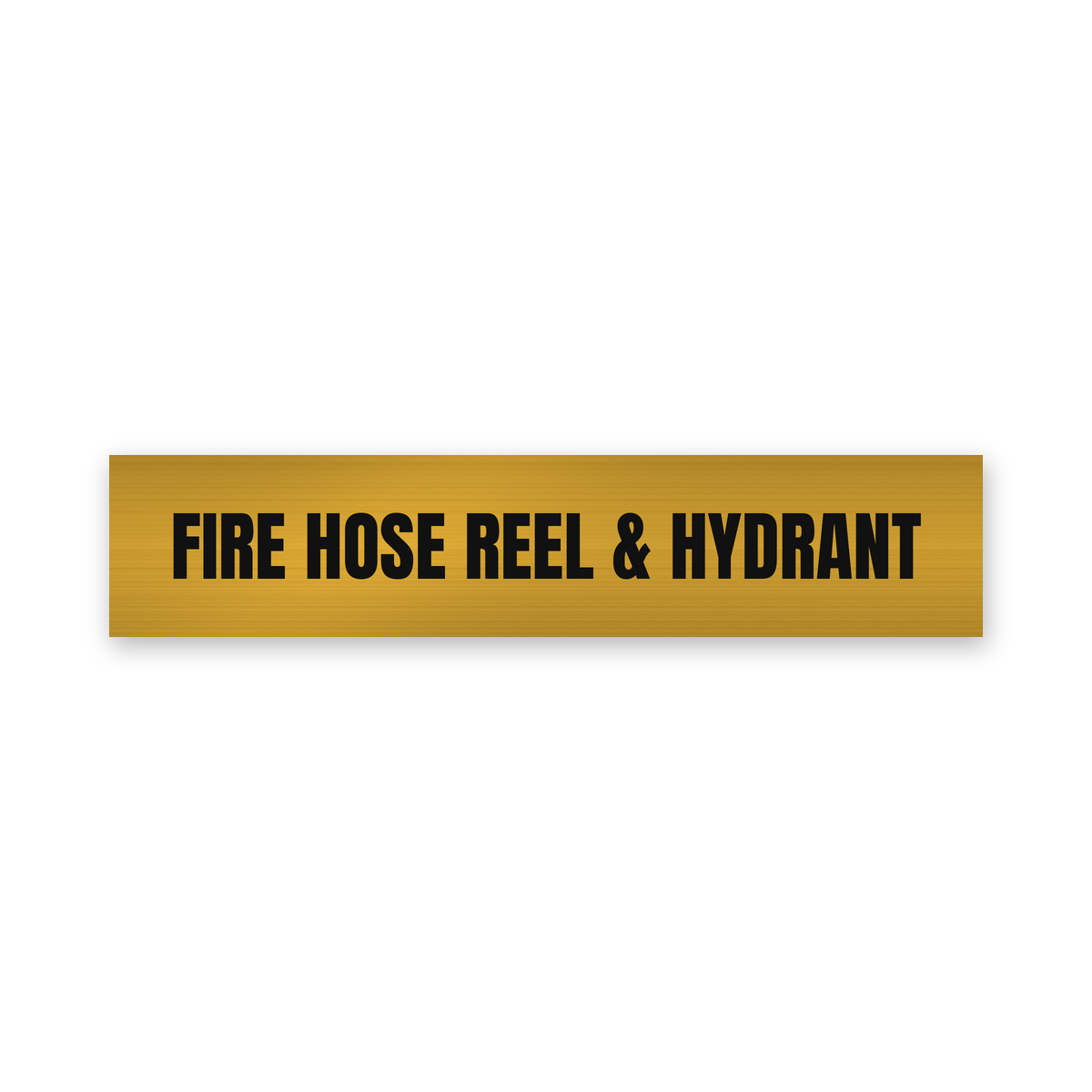 Fire Hose Reel & Hydrant Sign, brushed gold and black, Australian made