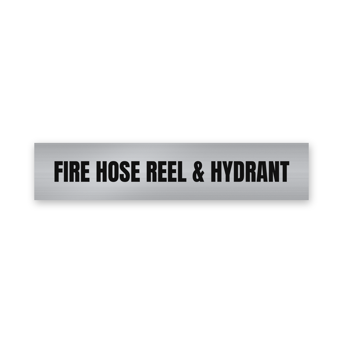Fire Hose Reel & Hydrant Sign, brushed silver and black, Australian made