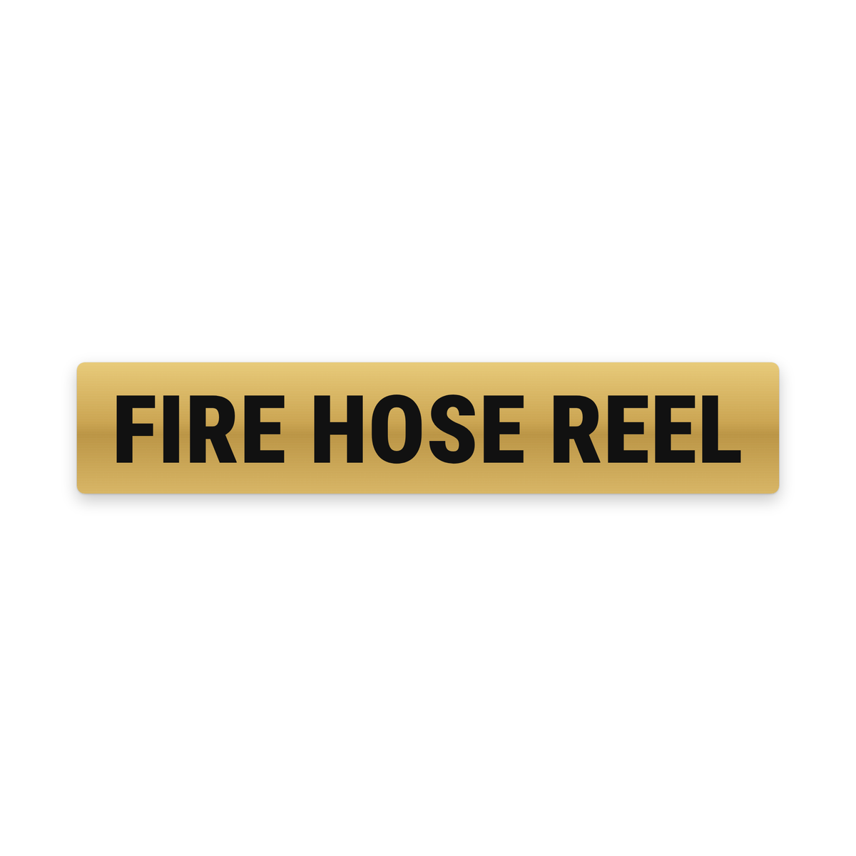 Fire Hose Reel Sign, brushed gold and black, Australian made