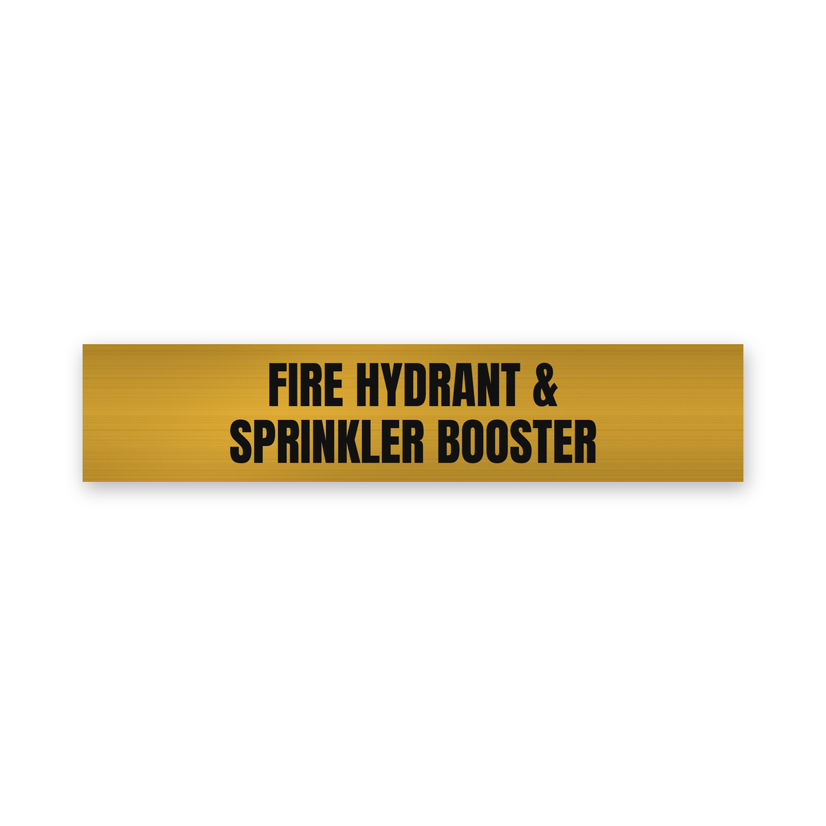 Fire Hydrant & Sprinkler Booster Sign, brushed gold and black, Australian made