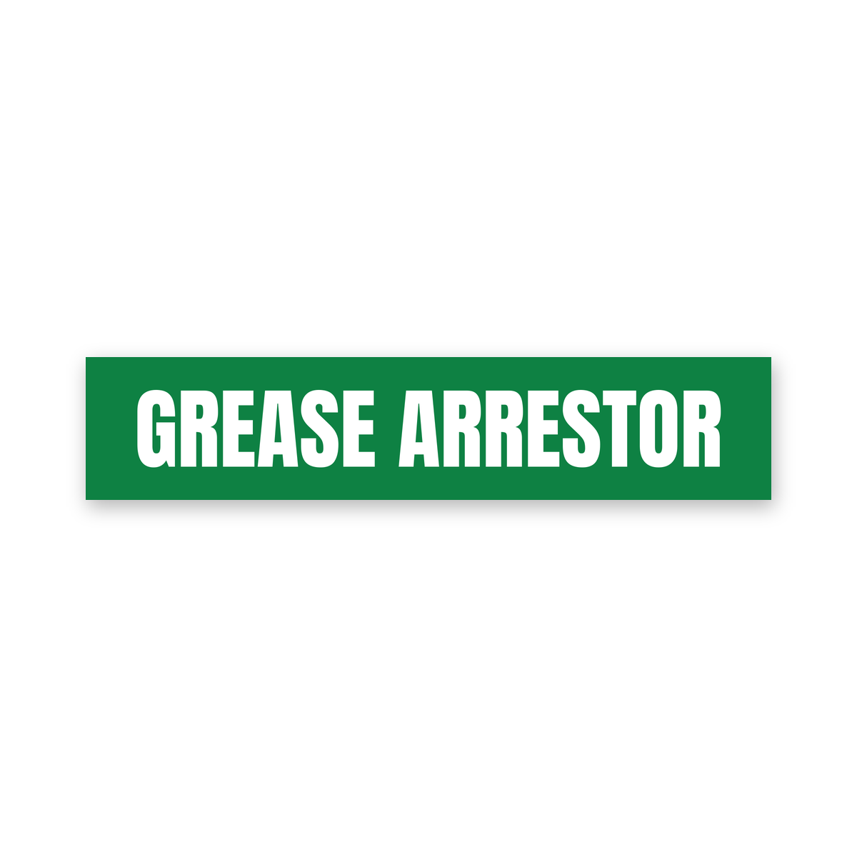 Grease Arrestor Sign, green and white, Australian made