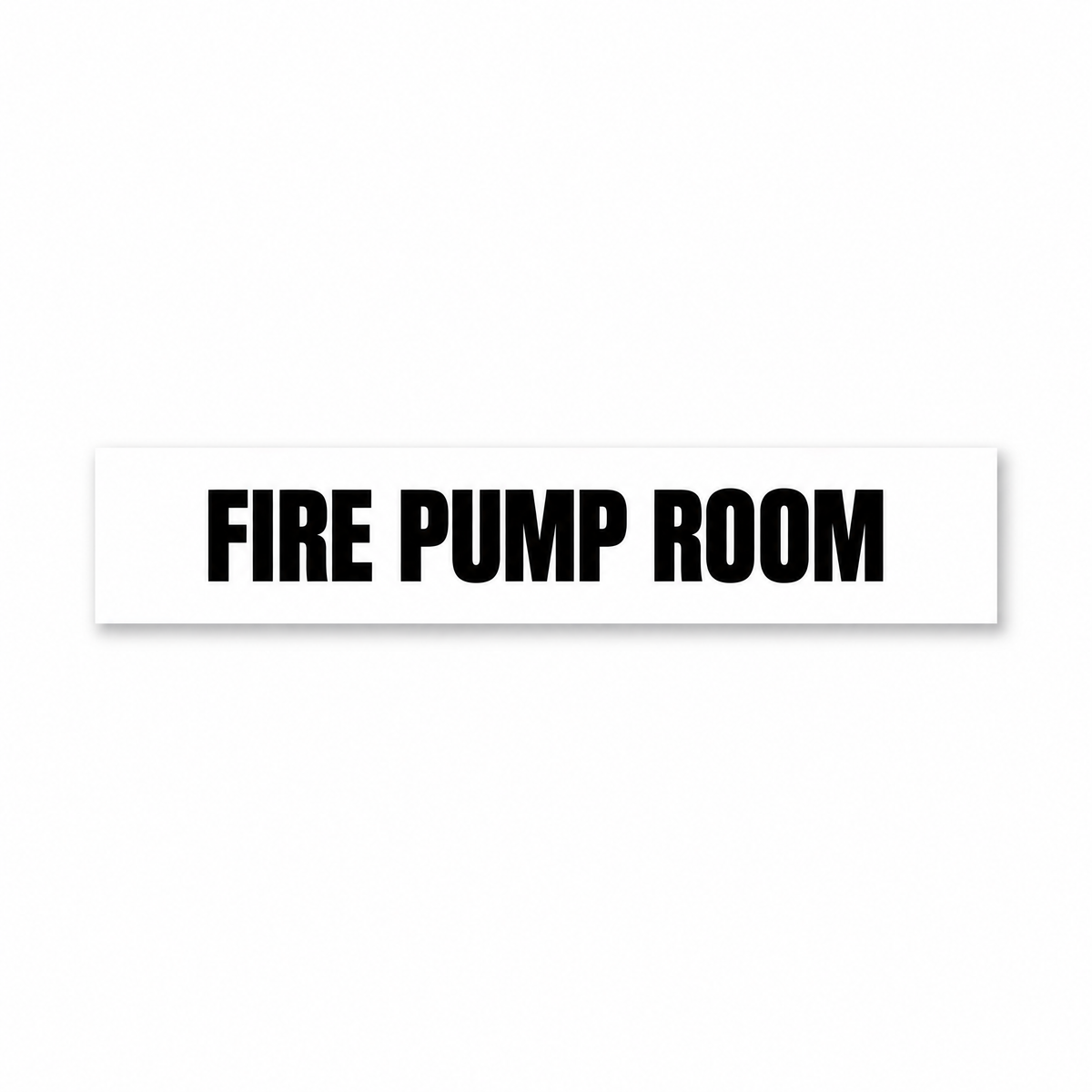 Fire Pump Room Sign, white and black, Australian made