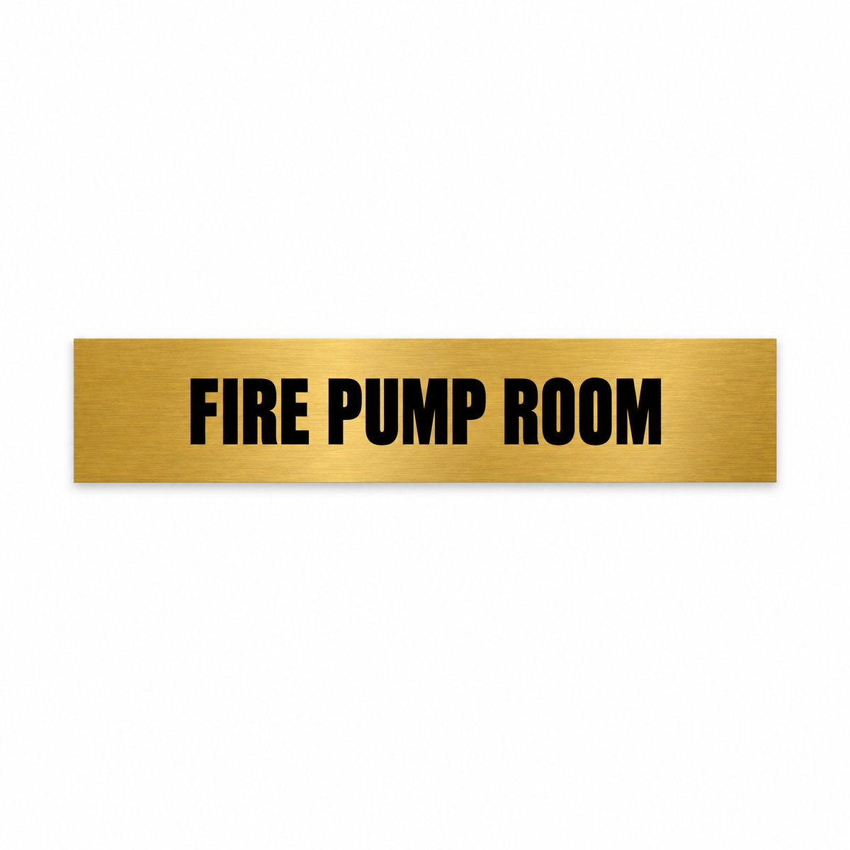 Fire Pump Room Sign, brushed gold and black, Australian made