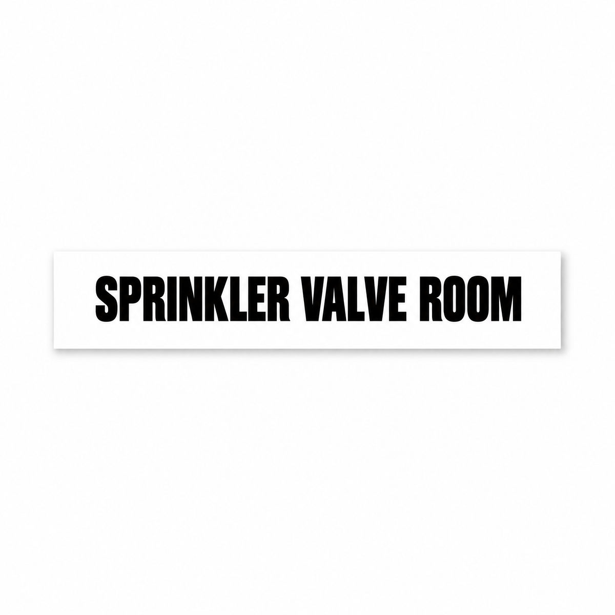 Sprinkler Valve Room Sign, white and black, Australian made