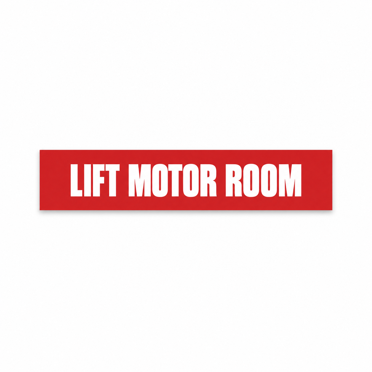 Lift Motor Room Sign, red and white, Australian made
