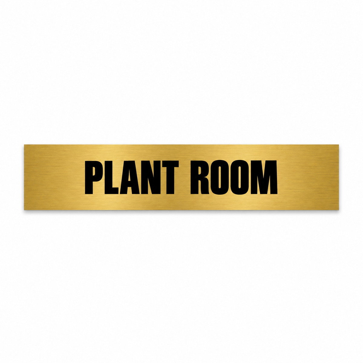 Plant Room Sign, brushed gold and black, Australian made