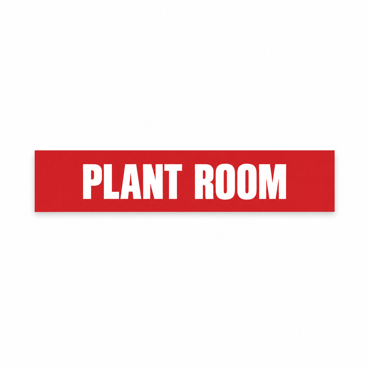 Plant Room Sign, red and white, Australian made