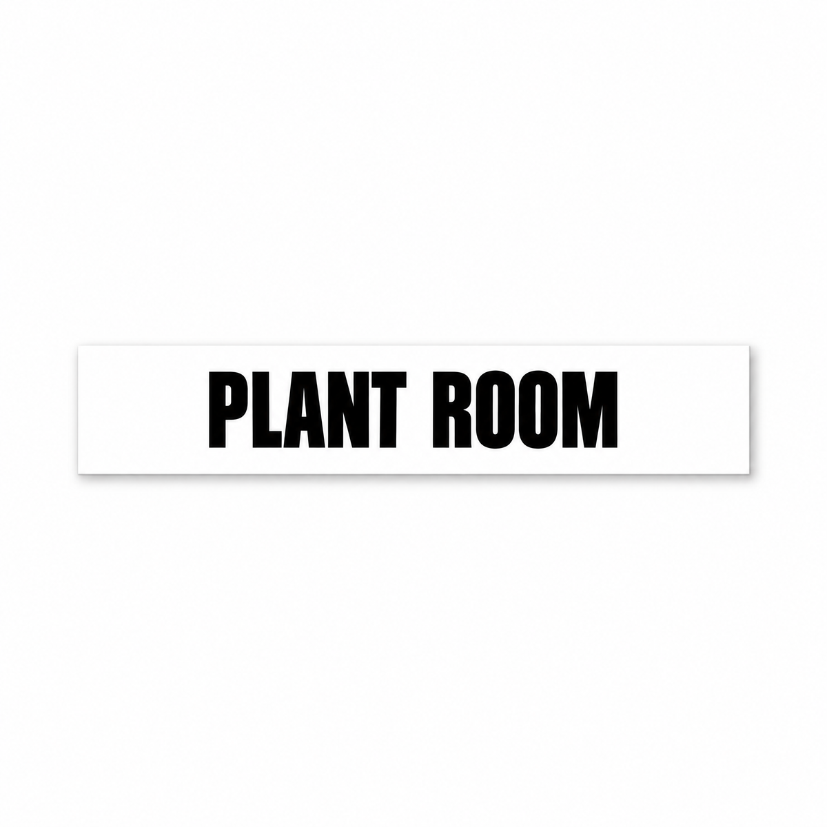 Plant Room Sign, white and black, Australian made