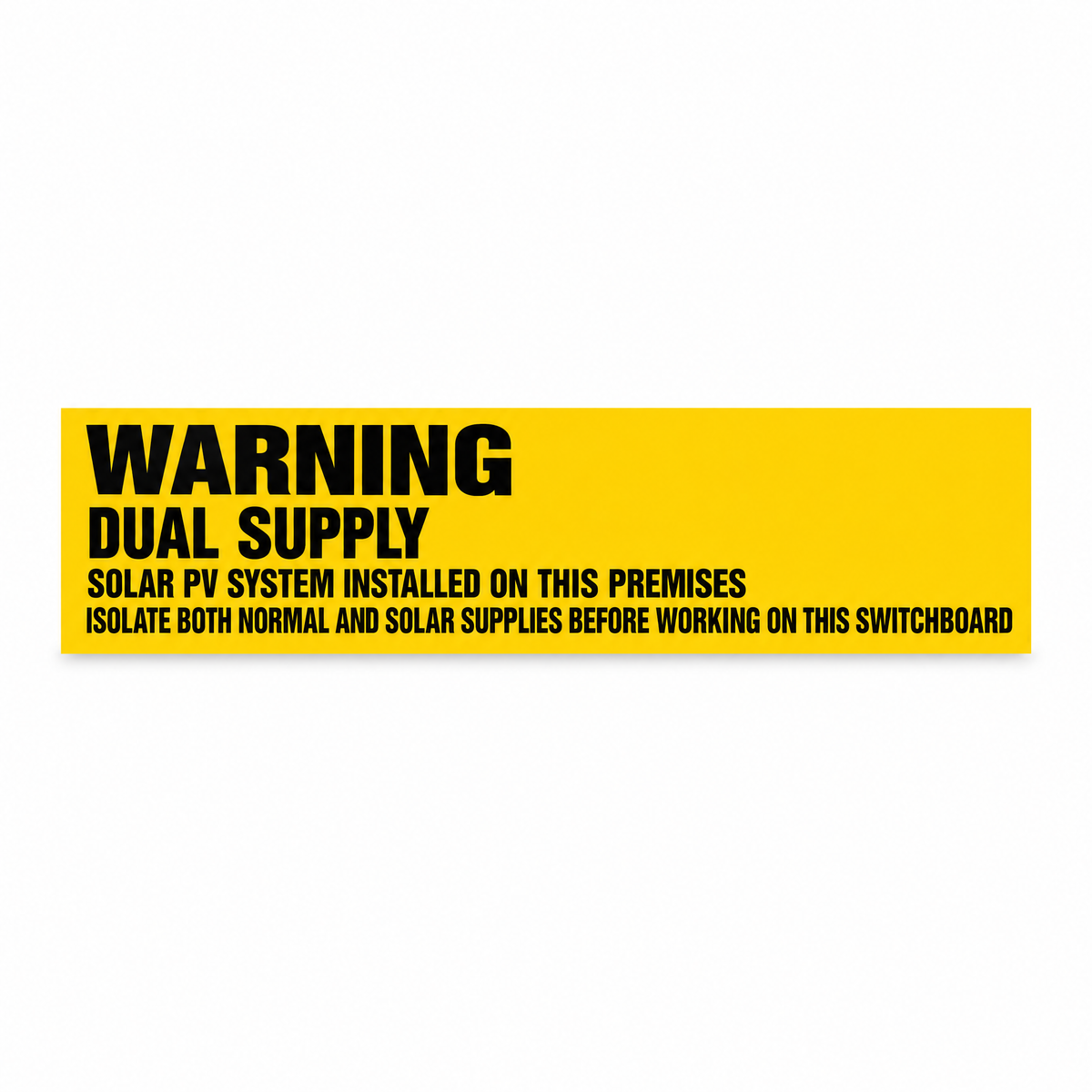Warning Dual Supply Solar PV System Sign, Australian made