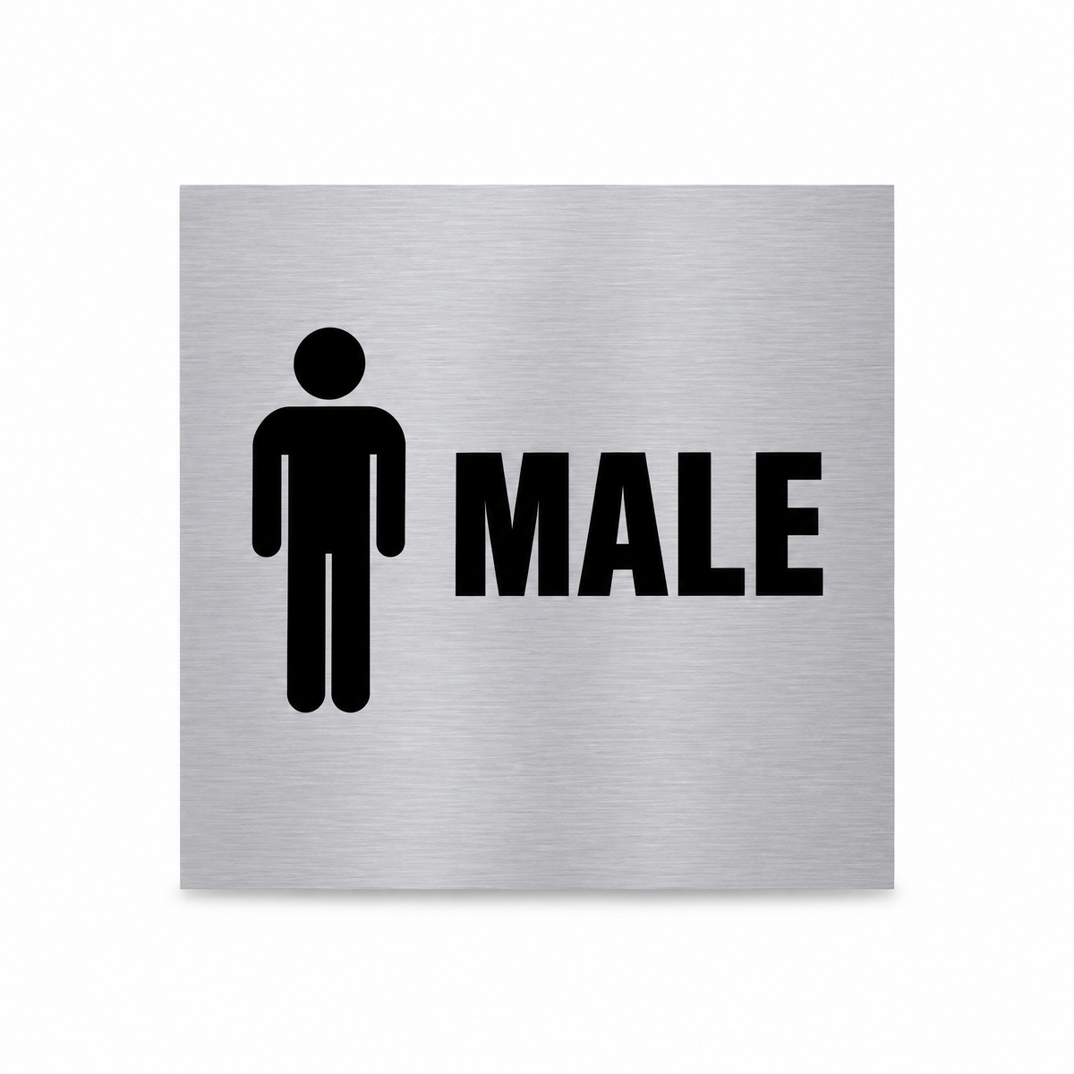 Male Toilet Sign – Silver & Black, Australian made