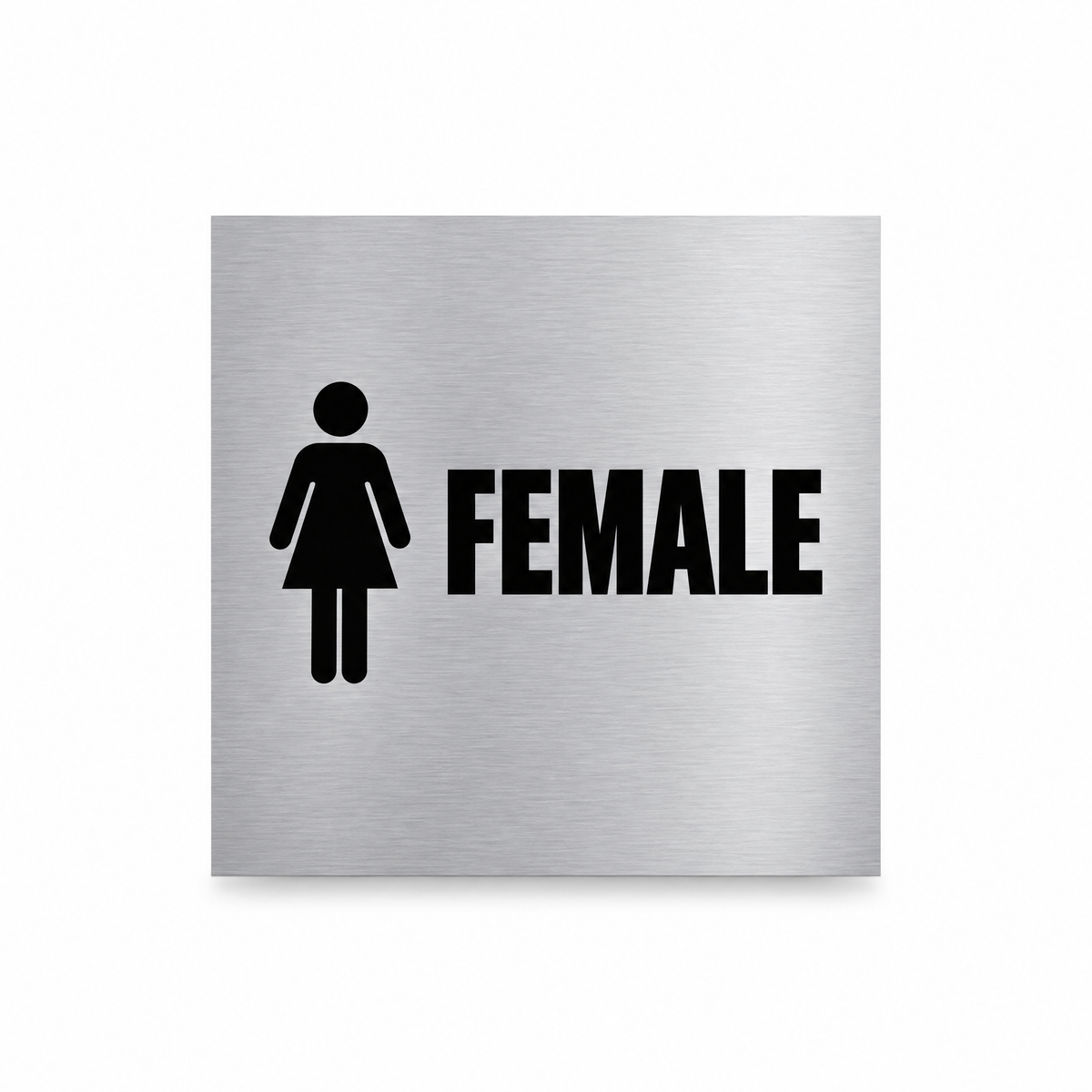 Female Toilet Sign – Silver & Black, Australian made