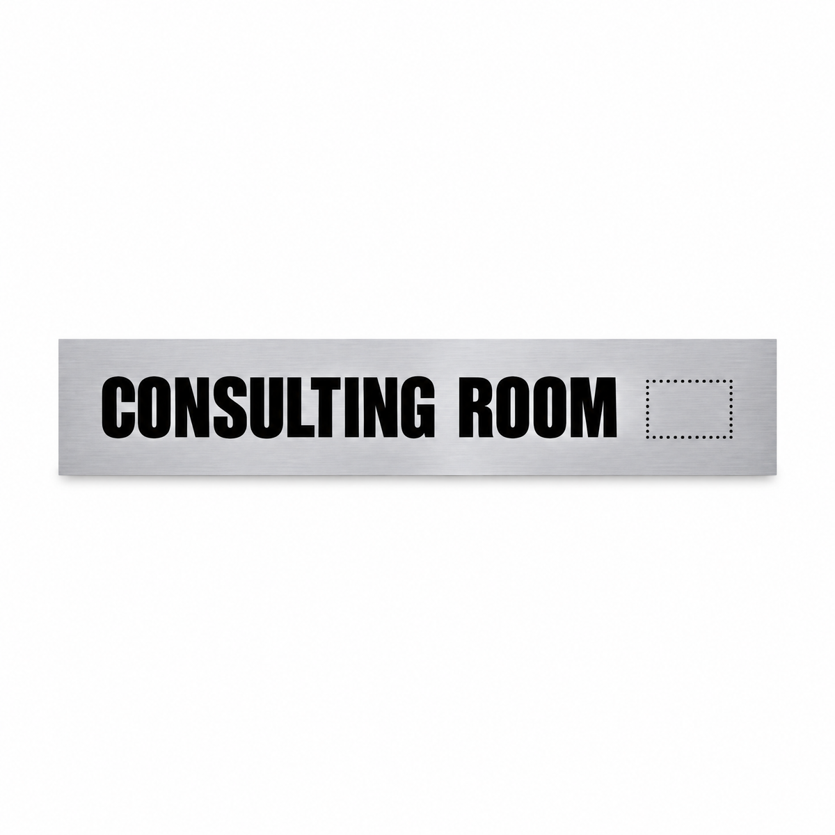 Consulting Room Sign with Custom Number – Silver & Black, Australian made