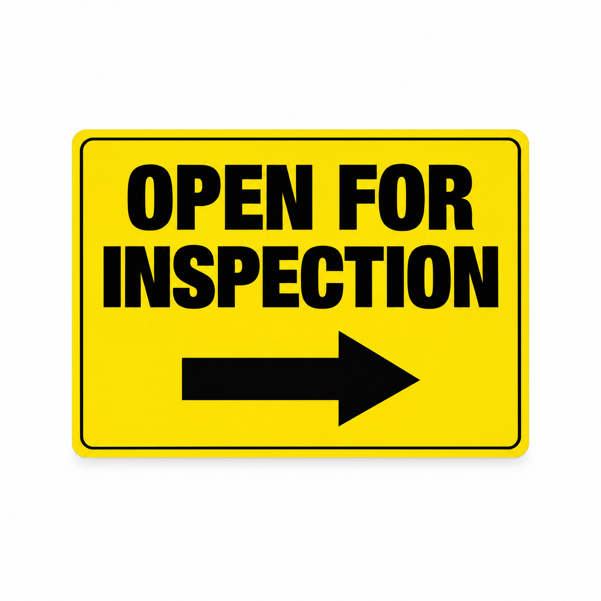 Open for Inspection Sign with Arrow, Australian made