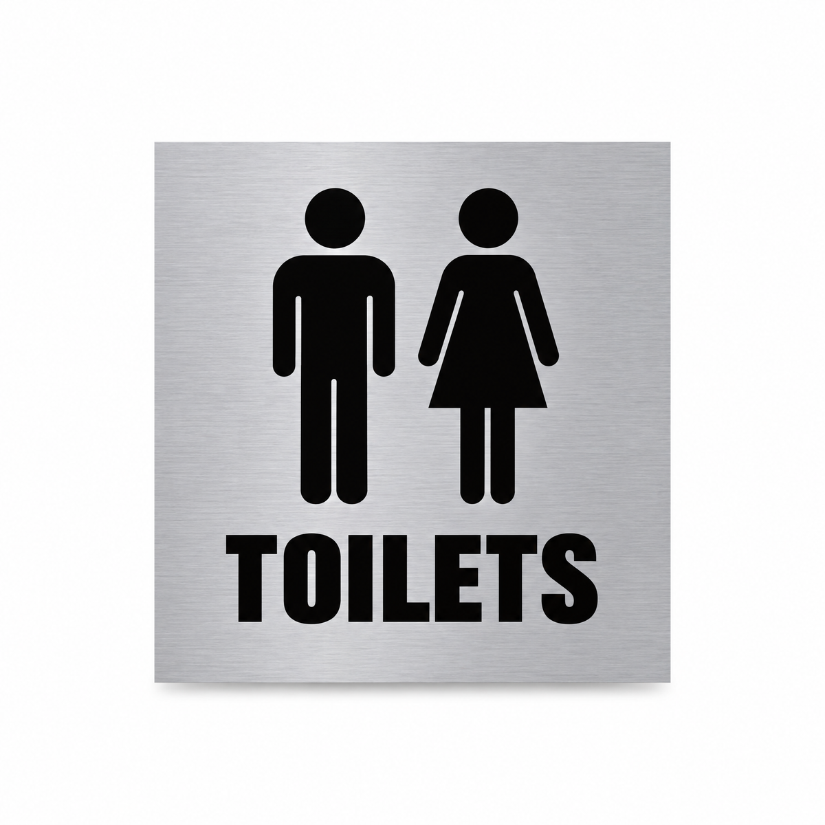 Toilets Sign – Silver & Black, Australian made