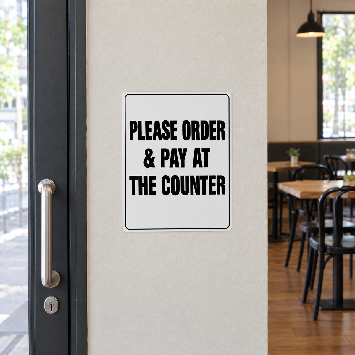 Please Order and Pay at the Counter Sign installed on site
