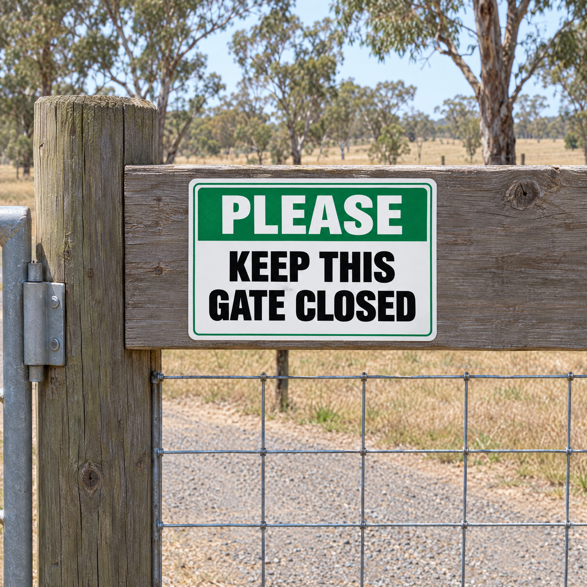 Please Keep This Gate Closed Sign installed on site