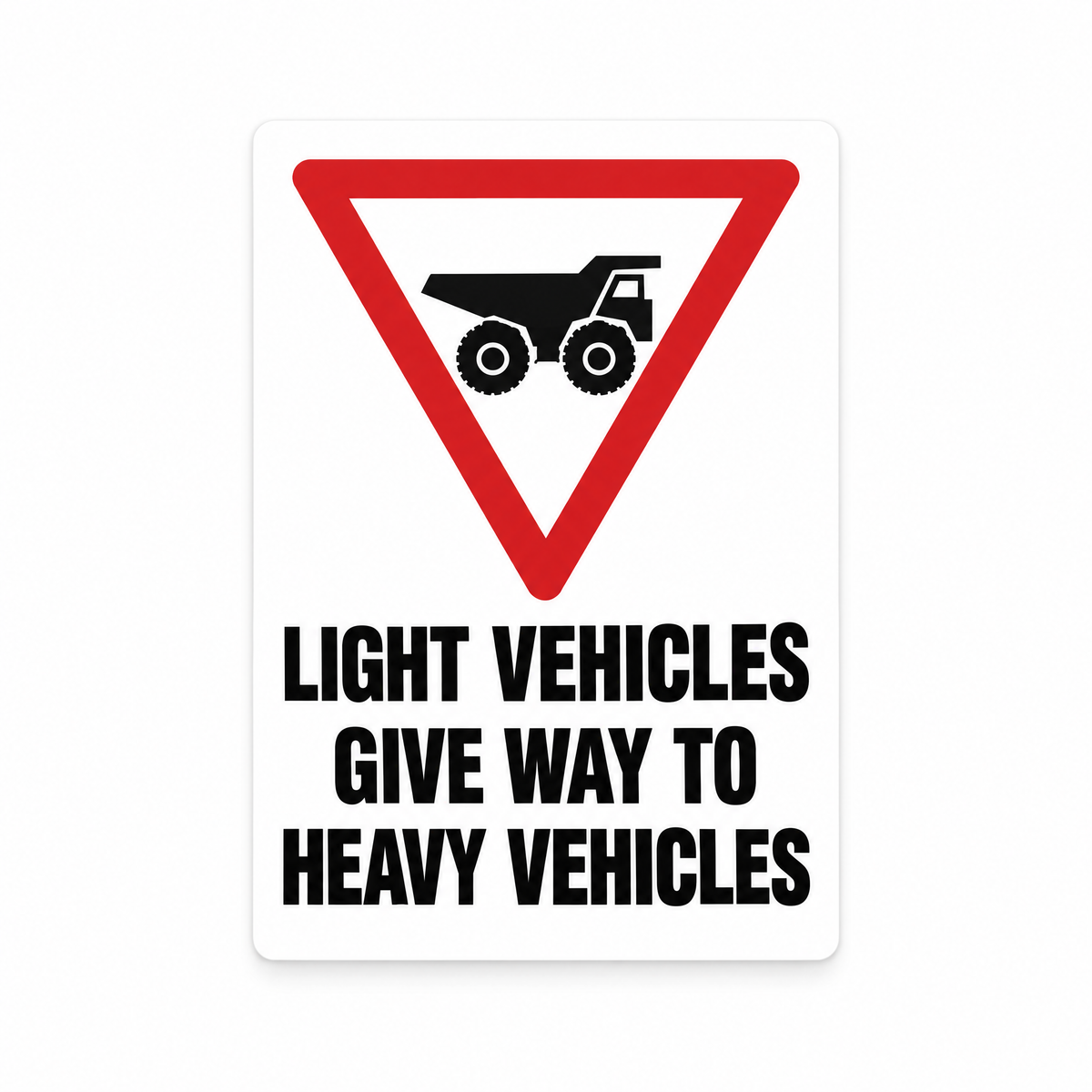 Light Vehicles Give Way to Heavy Vehicles Sign – Australian made, matt laminated safety sign by SignShine