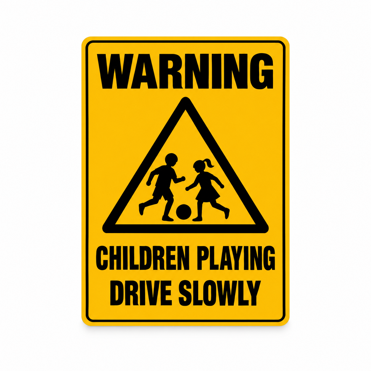 Warning Children Playing Sign – Australian made, matt laminated safety sign by SignShine