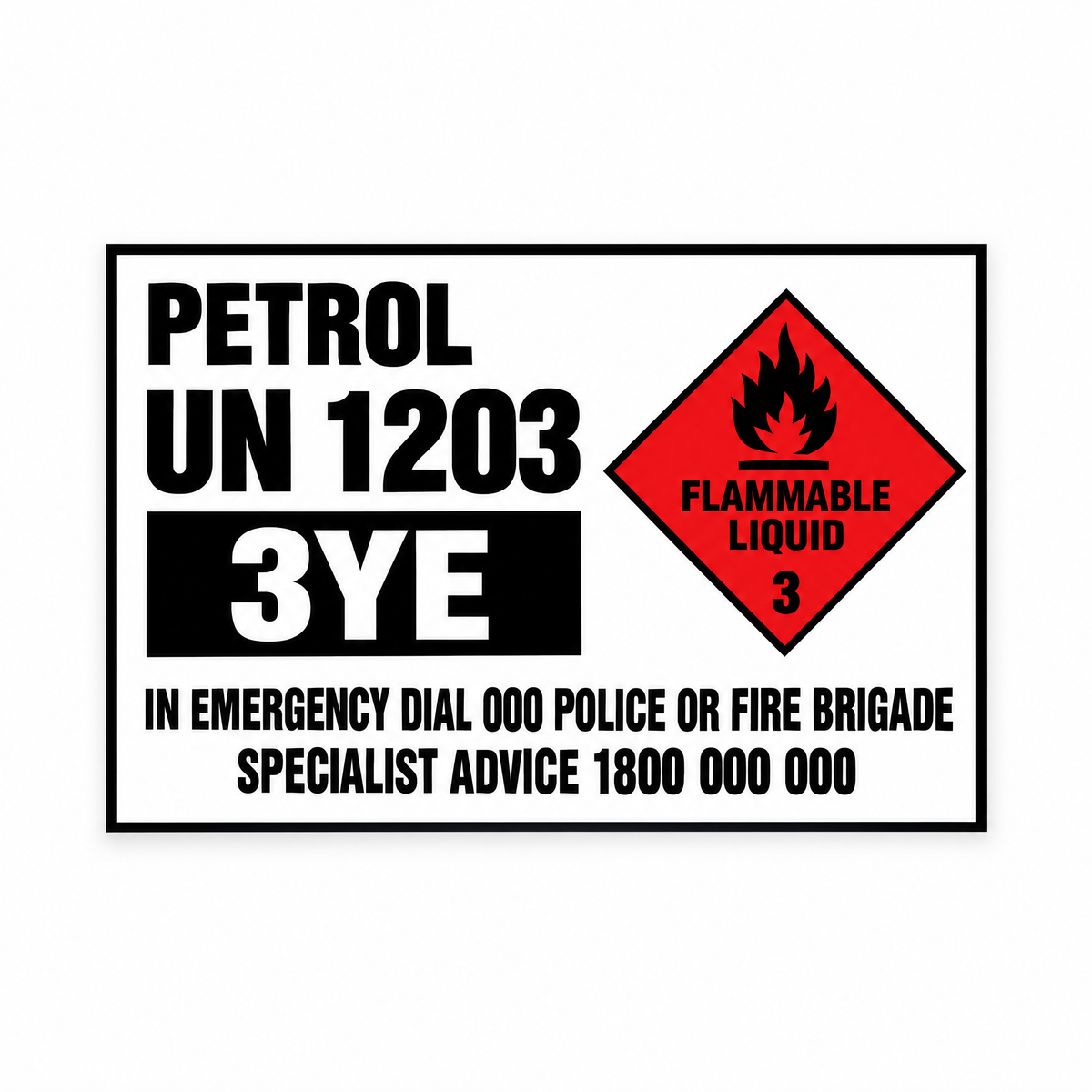 Emergency Information Panel Sign with Custom UN Number & Hazchem Code – Australian made, matt laminated safety sign by SignShine