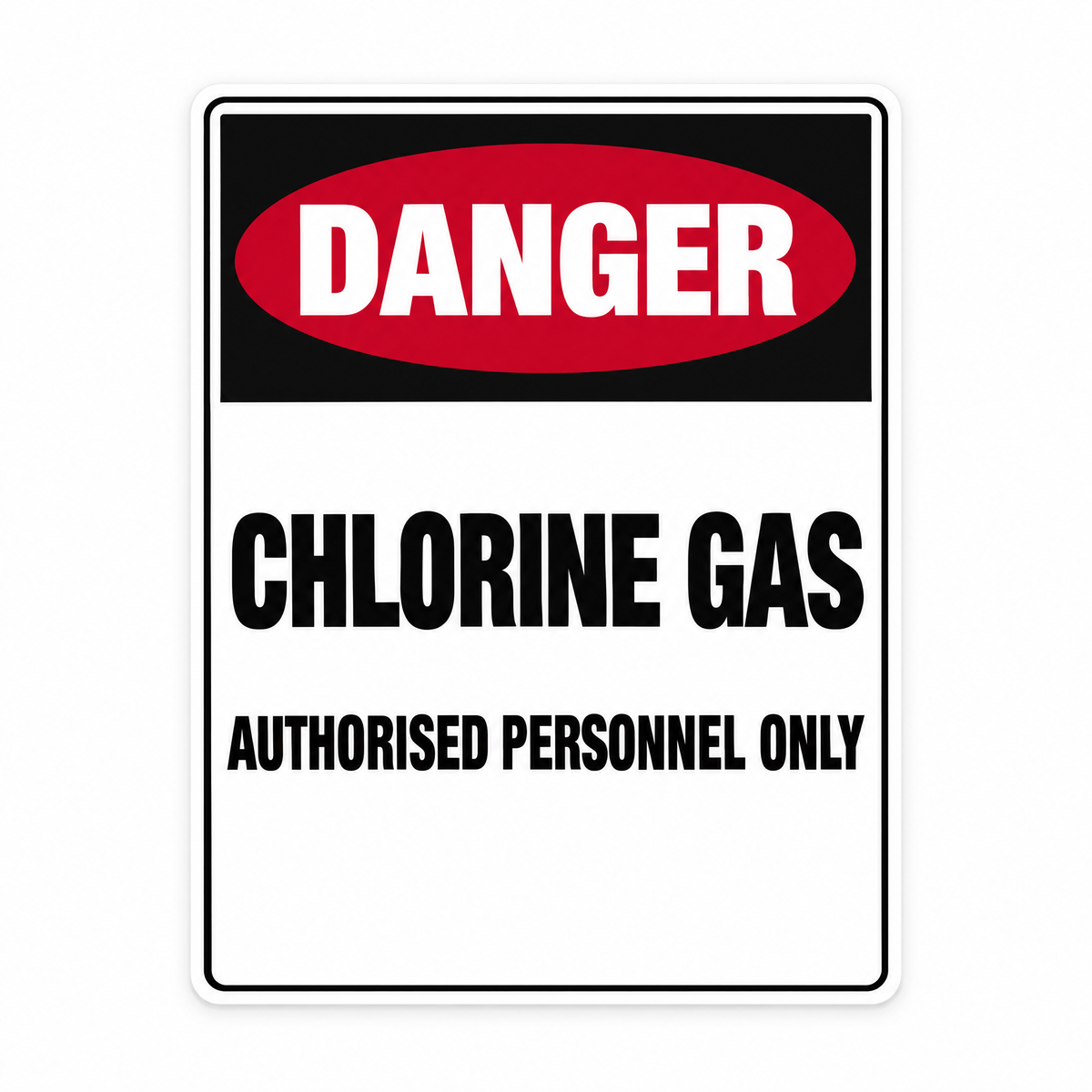 Danger Chlorine Gas Sign – Australian made, matt laminated safety sign by SignShine