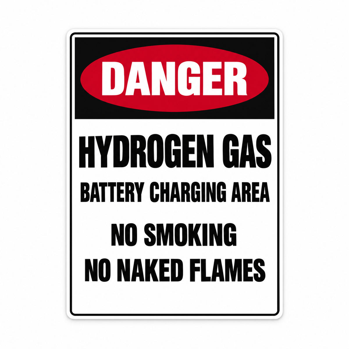 Danger Hydrogen Gas Battery Charging Area No Ignition Sources Sign – Australian made, matt laminated safety sign by SignShine