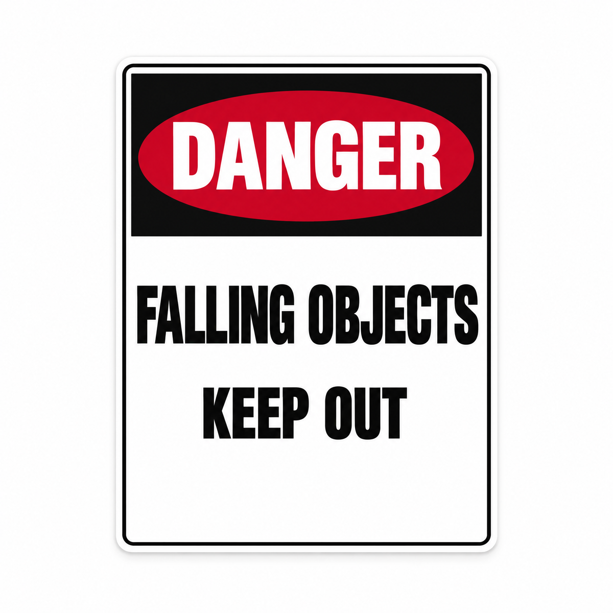 Danger Falling Objects Keep Out Sign – Australian made, matt laminated safety sign by SignShine