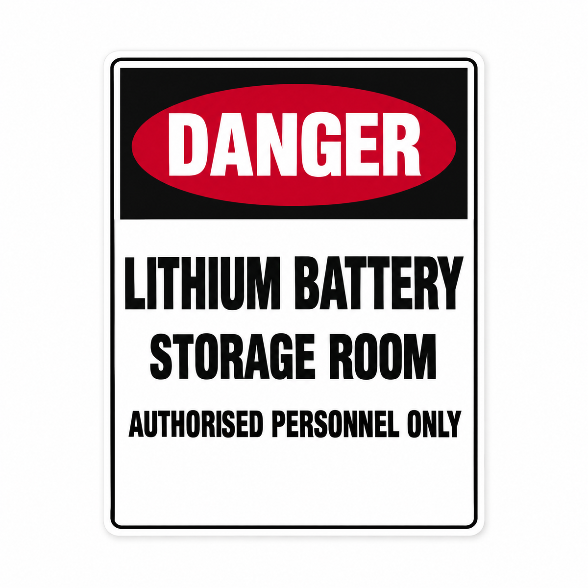 Danger Lithium Battery Storage Room Sign – Australian made, matt laminated safety sign by SignShine