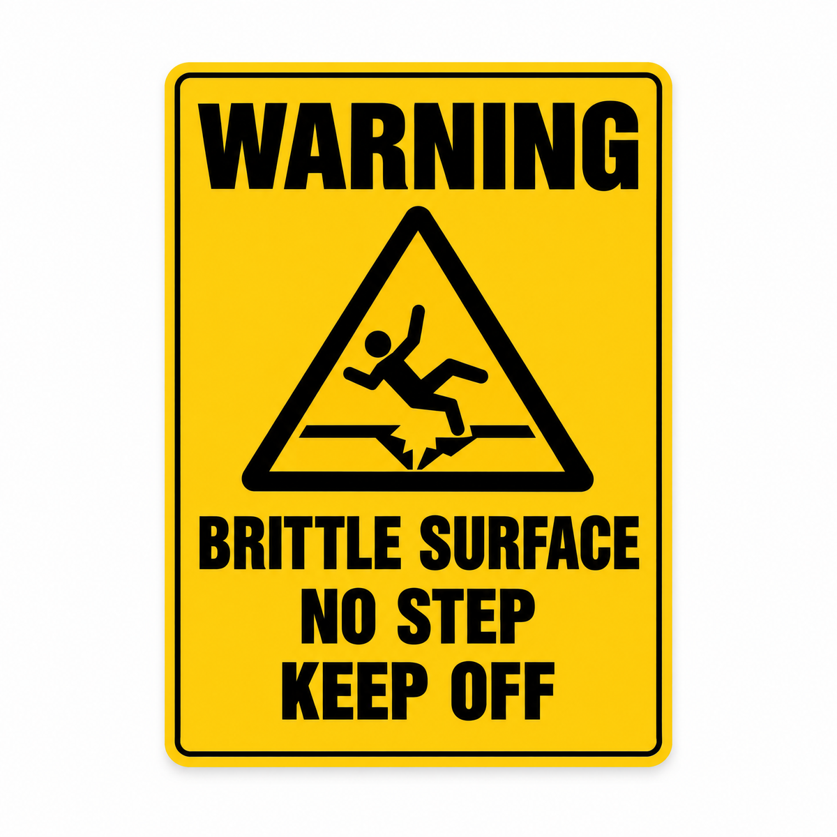 Warning Brittle Surface No Step Keep Off Sign – Australian made, matt laminated safety sign by SignShine