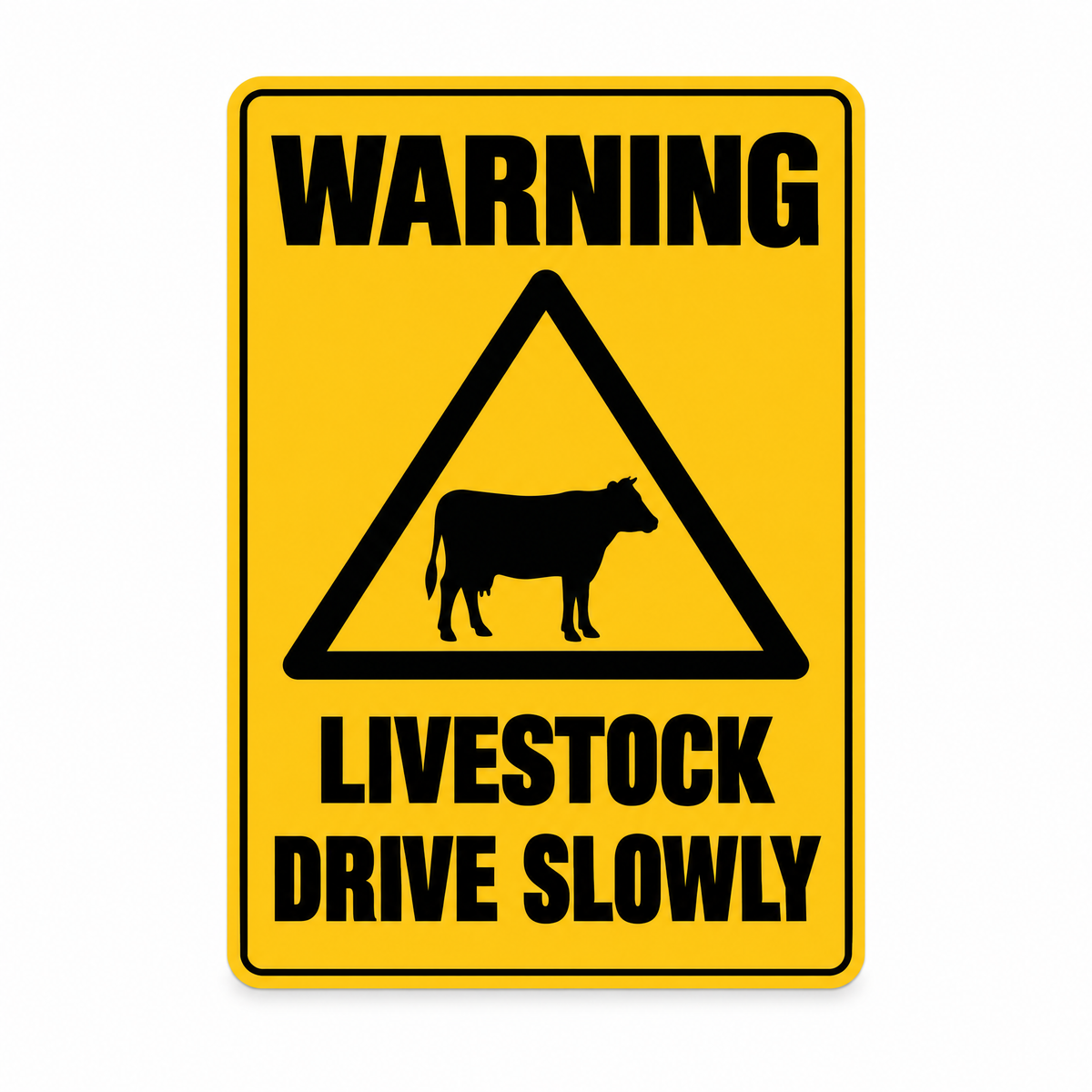 Warning Livestock Sign – Australian made, matt laminated safety sign by SignShine
