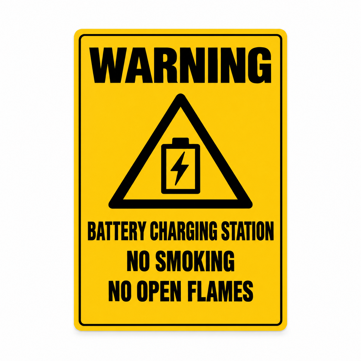 Warning Battery Charging Station No Smoking or Open Flames Sign – Australian made, matt laminated safety sign by SignShine
