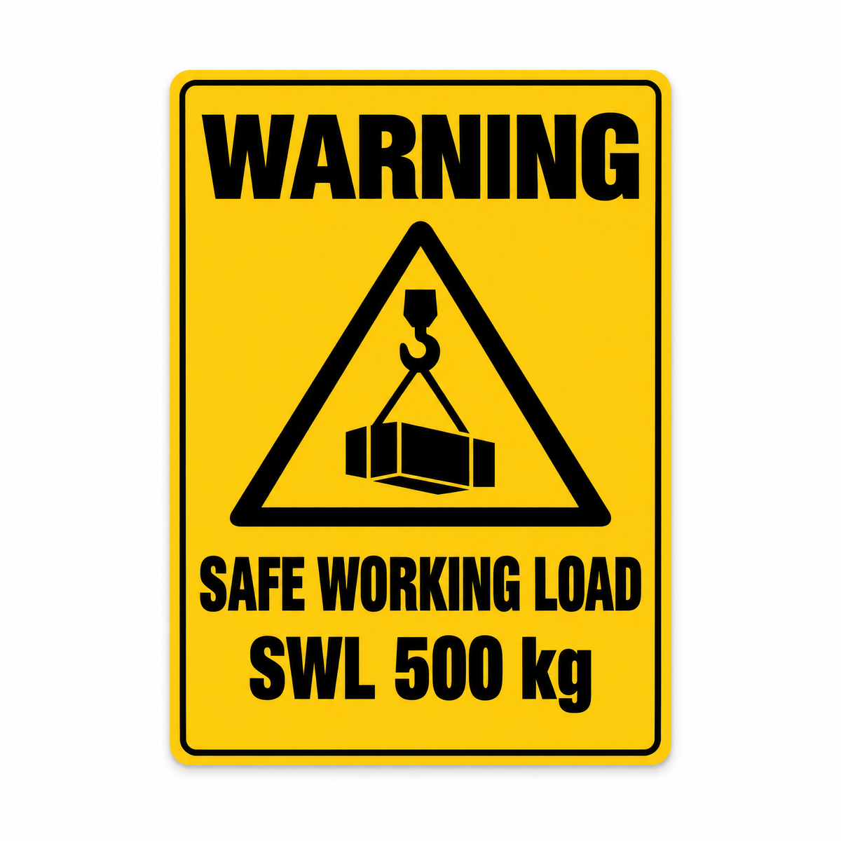 Custom SWL Safe Working Load Sign (KG) – Australian made, matt laminated safety sign by SignShine