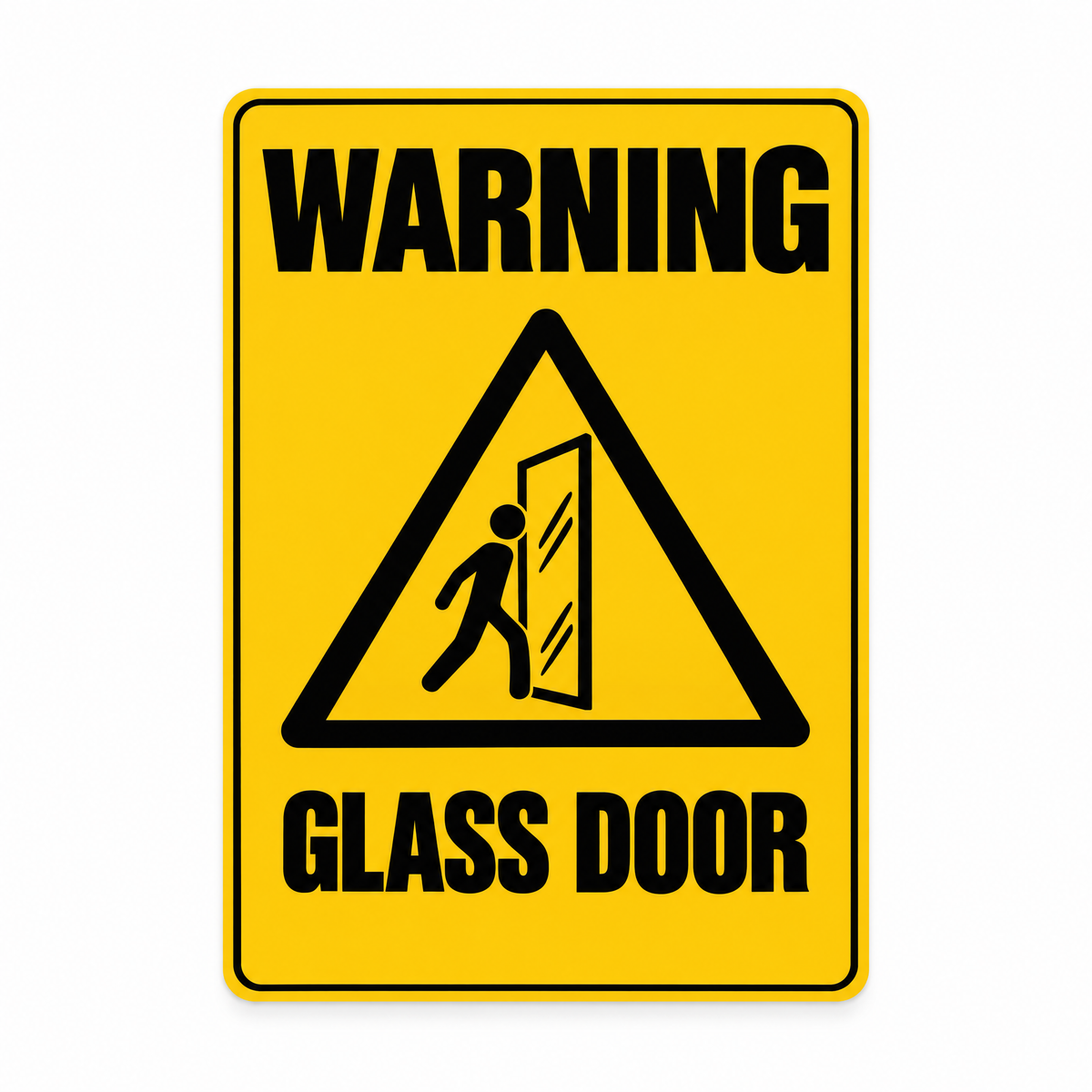 Warning Glass Door Sign – Australian made, matt laminated safety sign by SignShine