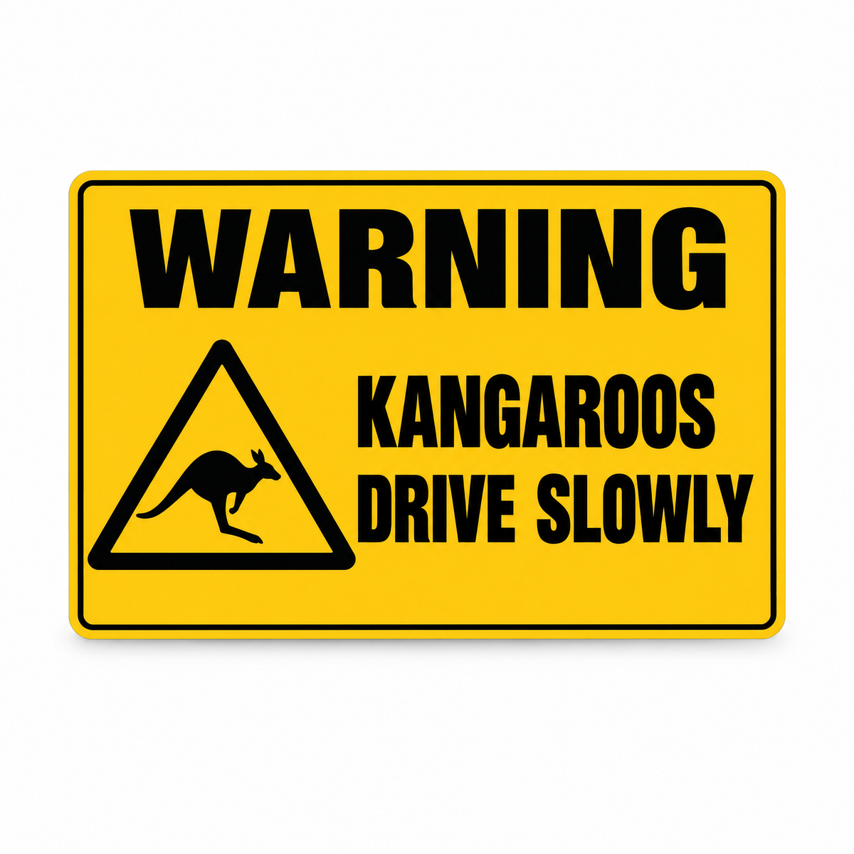 Warning Kangaroos Drive Slowly Sign – Australian made, matt laminated safety sign by SignShine