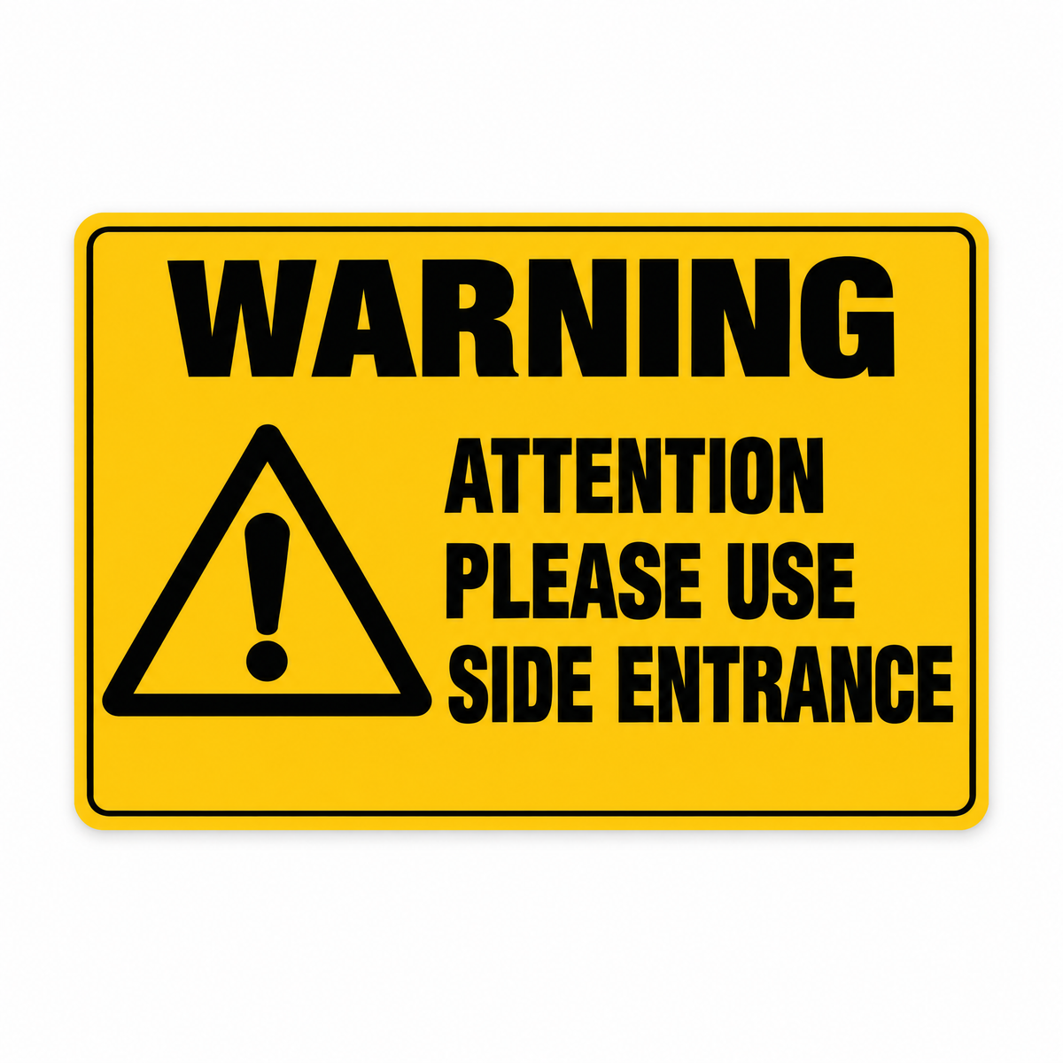 Attention Sign with Custom Text – Australian made, matt laminated safety sign by SignShine