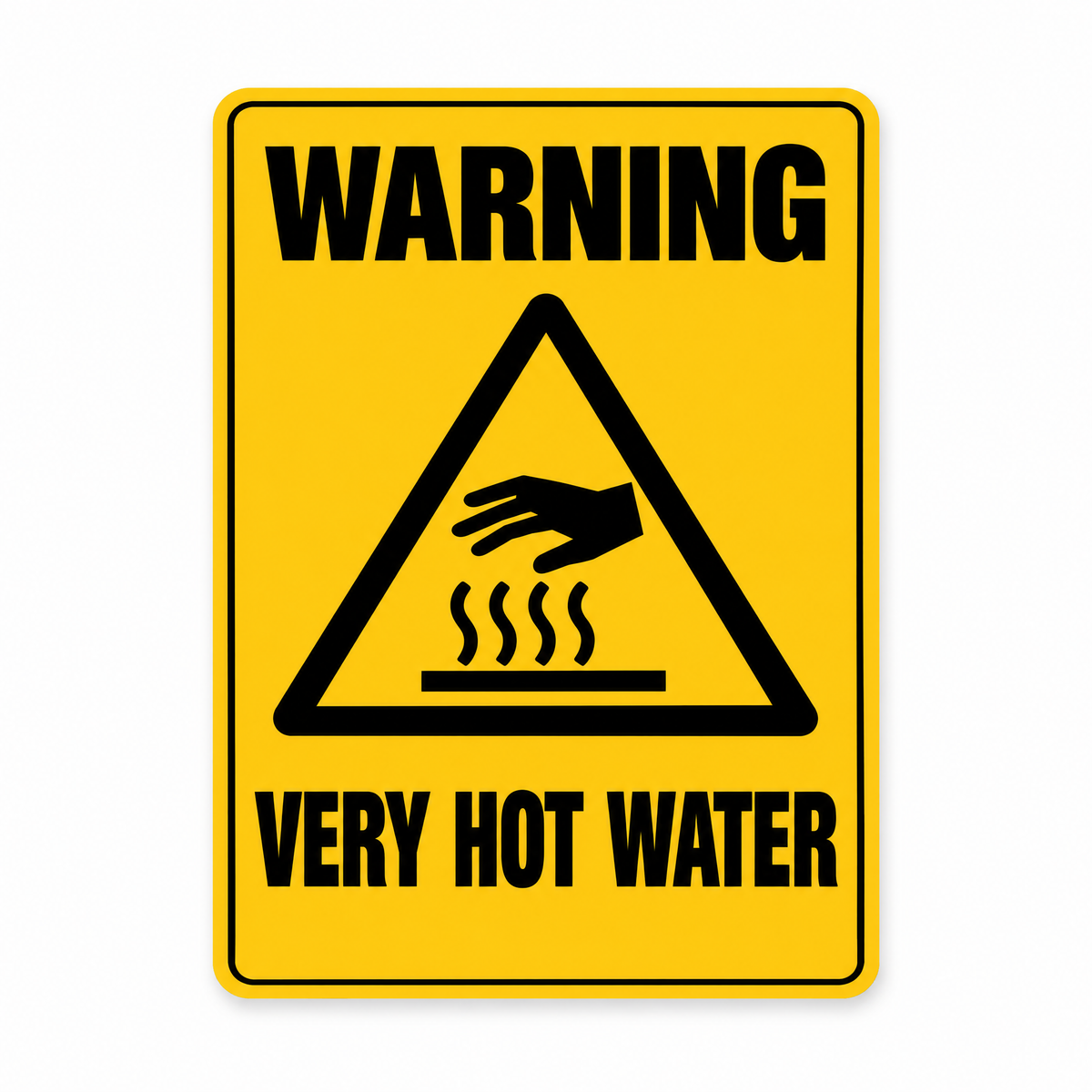 Warning Very Hot Water Sign – Australian made, matt laminated safety sign by SignShine