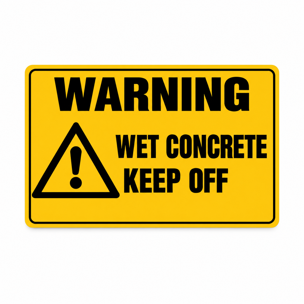Warning Wet Concrete Keep Off Sign – Australian made, matt laminated safety sign by SignShine