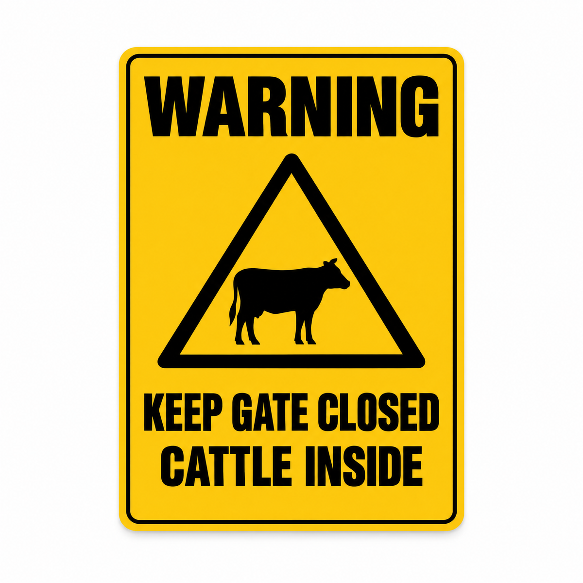 Keep Gate Closed Cattle Inside Sign – Australian made, matt laminated safety sign by SignShine