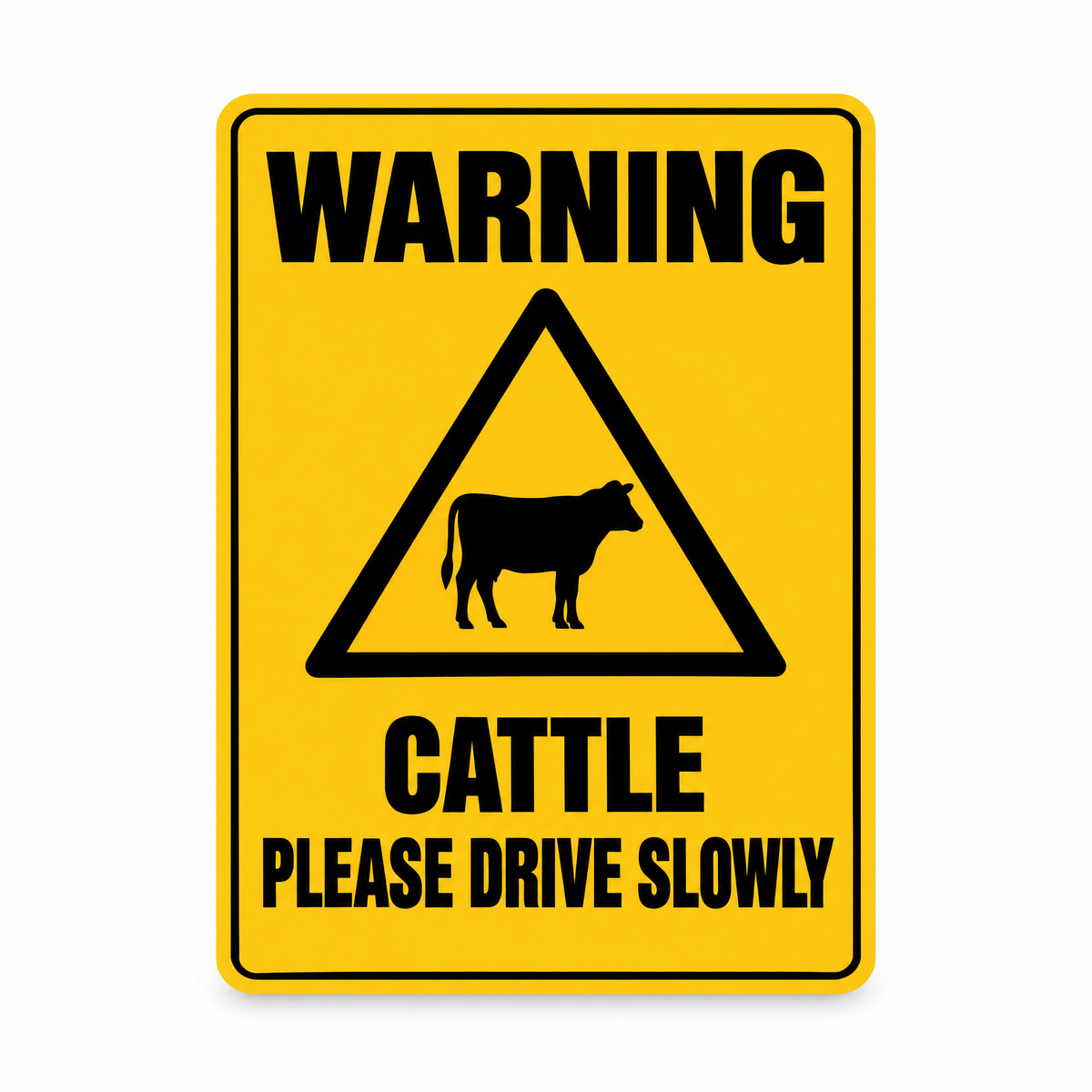 Cattle Please Drive Slowly Sign – Australian made, matt laminated safety sign by SignShine
