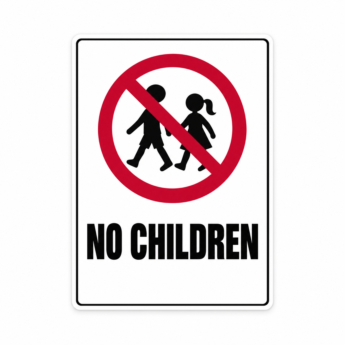 No Children Sign – Australian made, matt laminated safety sign by SignShine