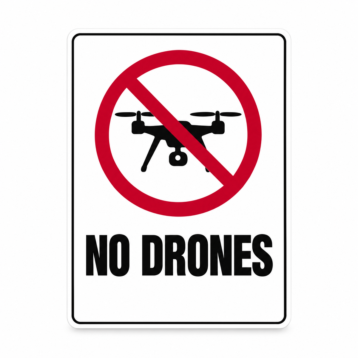 No Drones Sign – Australian made, matt laminated safety sign by SignShine