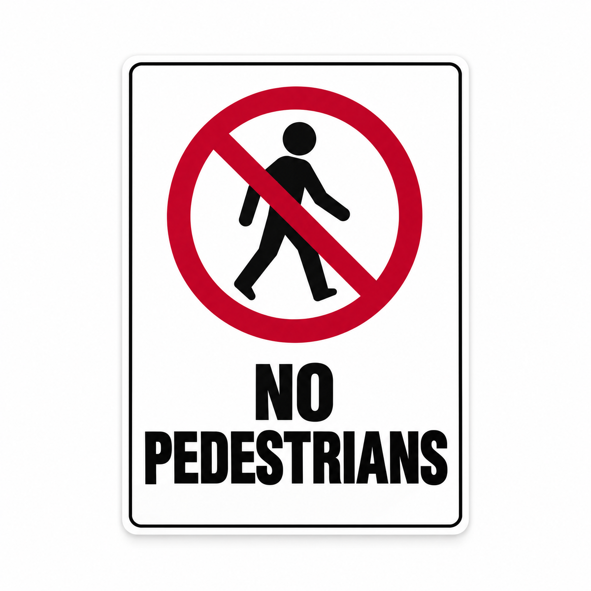 No Pedestrians Sign – Australian made, matt laminated safety sign by SignShine