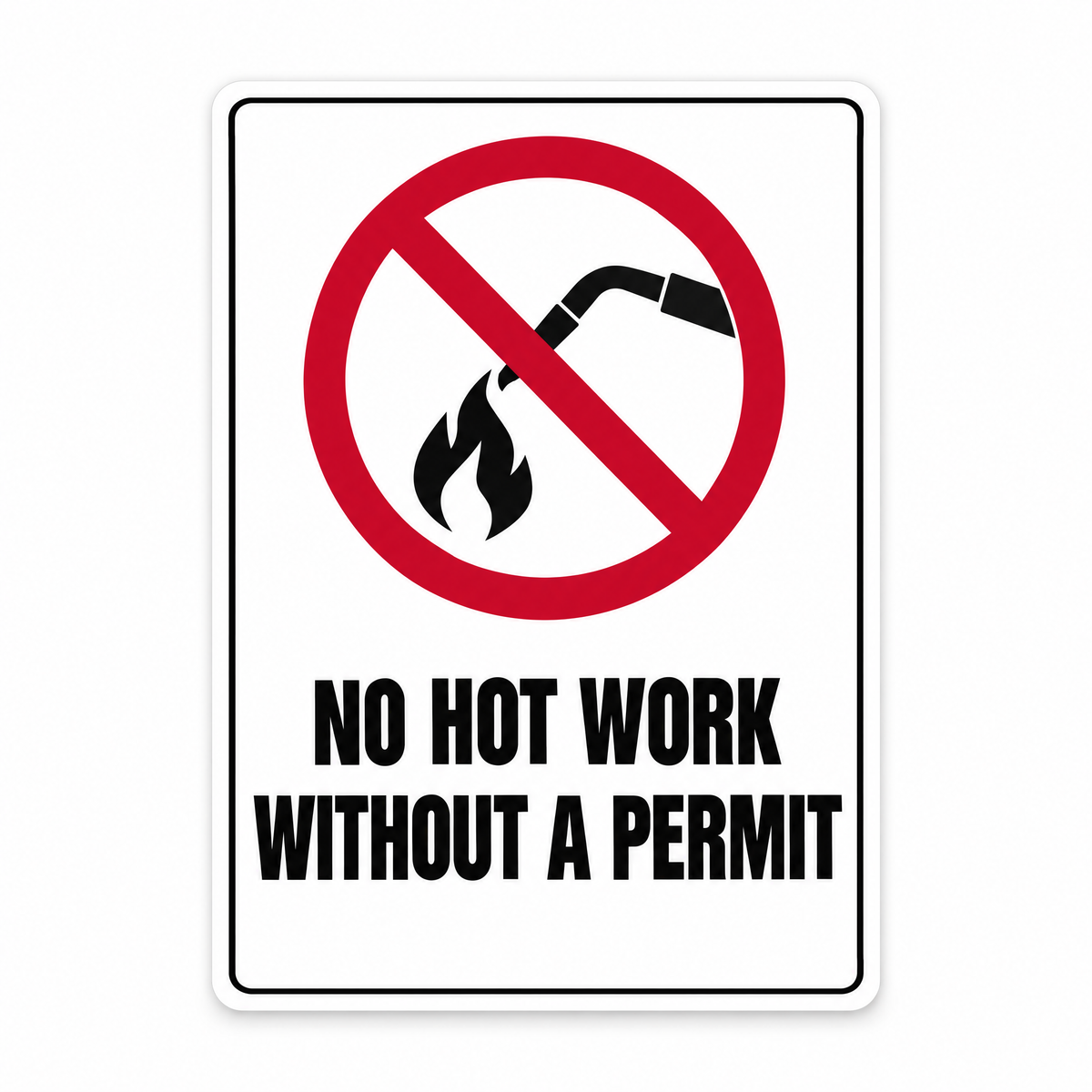 No Hot Work Without a Permit Sign – Australian made, matt laminated safety sign by SignShine