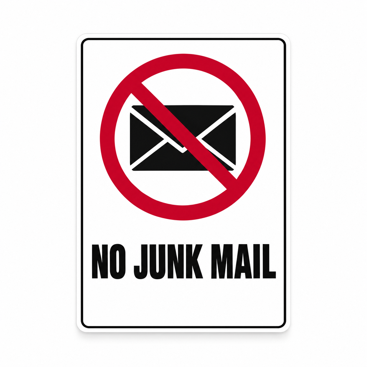 No Junk Mail Sign – Australian made, matt laminated safety sign by SignShine