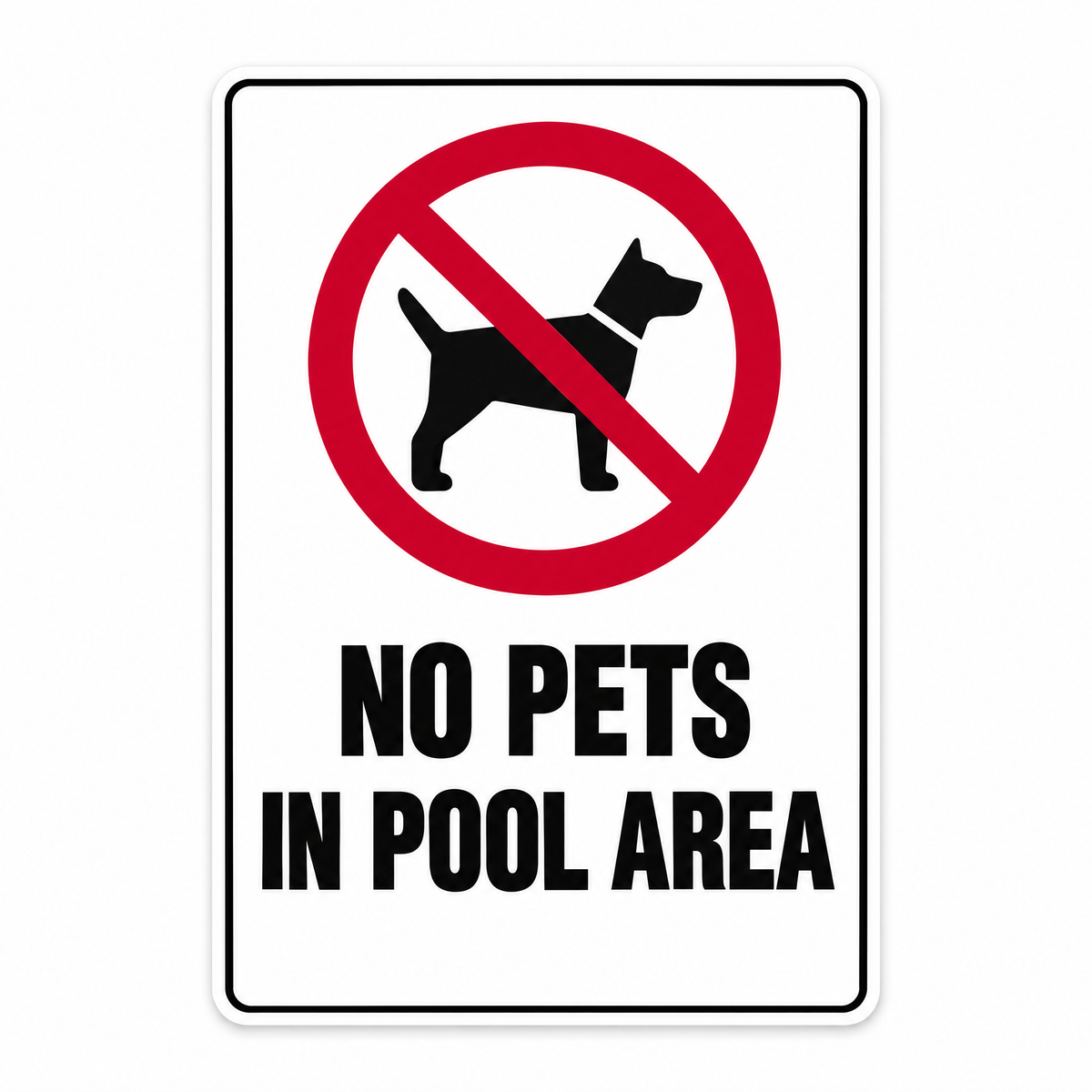 No Pets in Pool Area Sign – Australian made, matt laminated safety sign by SignShine