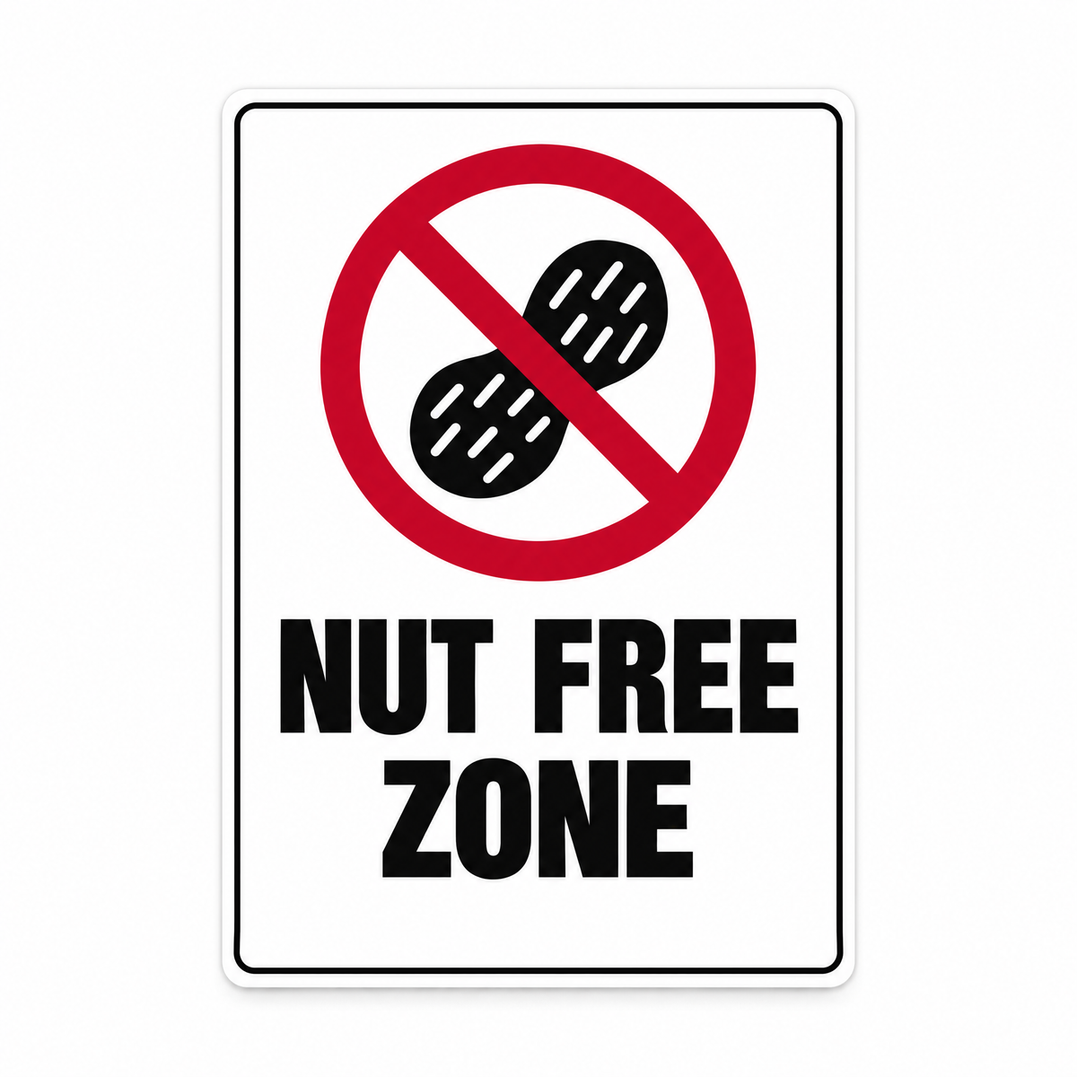 Nut Free Zone Sign – Australian made, matt laminated safety sign by SignShine