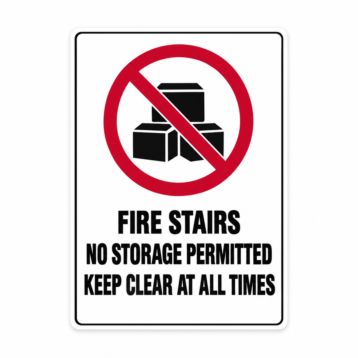 Fire Stairs No Storage Permitted Sign – Australian made, matt laminated safety sign by SignShine